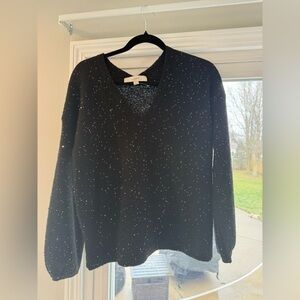 LOFT Black Sweater with sequin Accents
